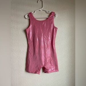 Luose Pink Shiny Sleeveless Leotard size S 6/7